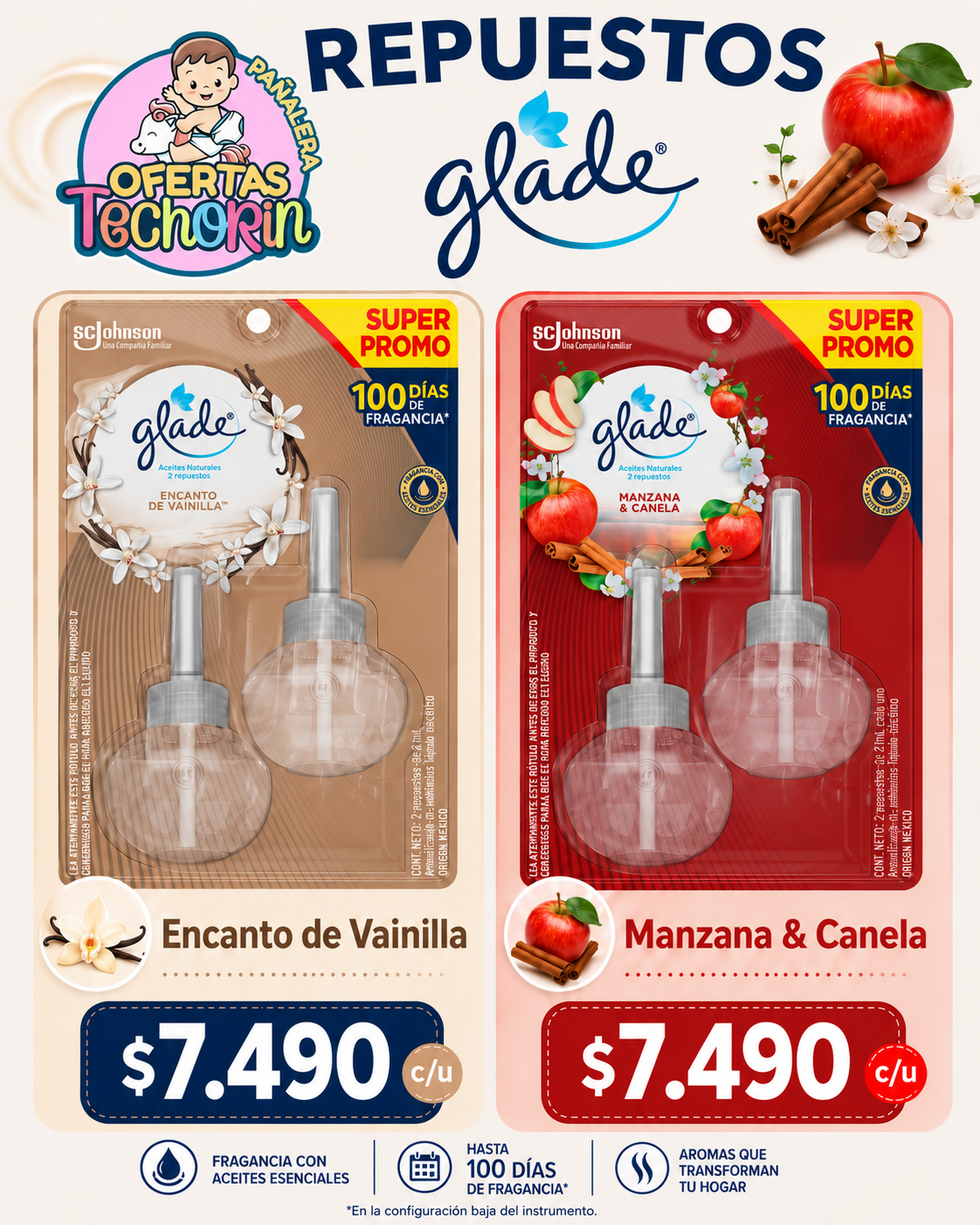 GLADE PACKS 2 ACEITES ELIGE TU AROMA FAVORITO
