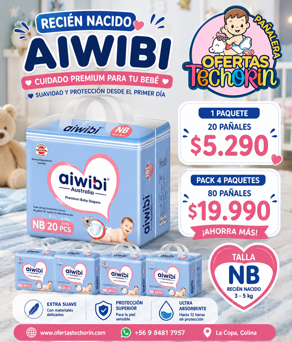 AIWIBI RECIEN NACIDO 20 UNID