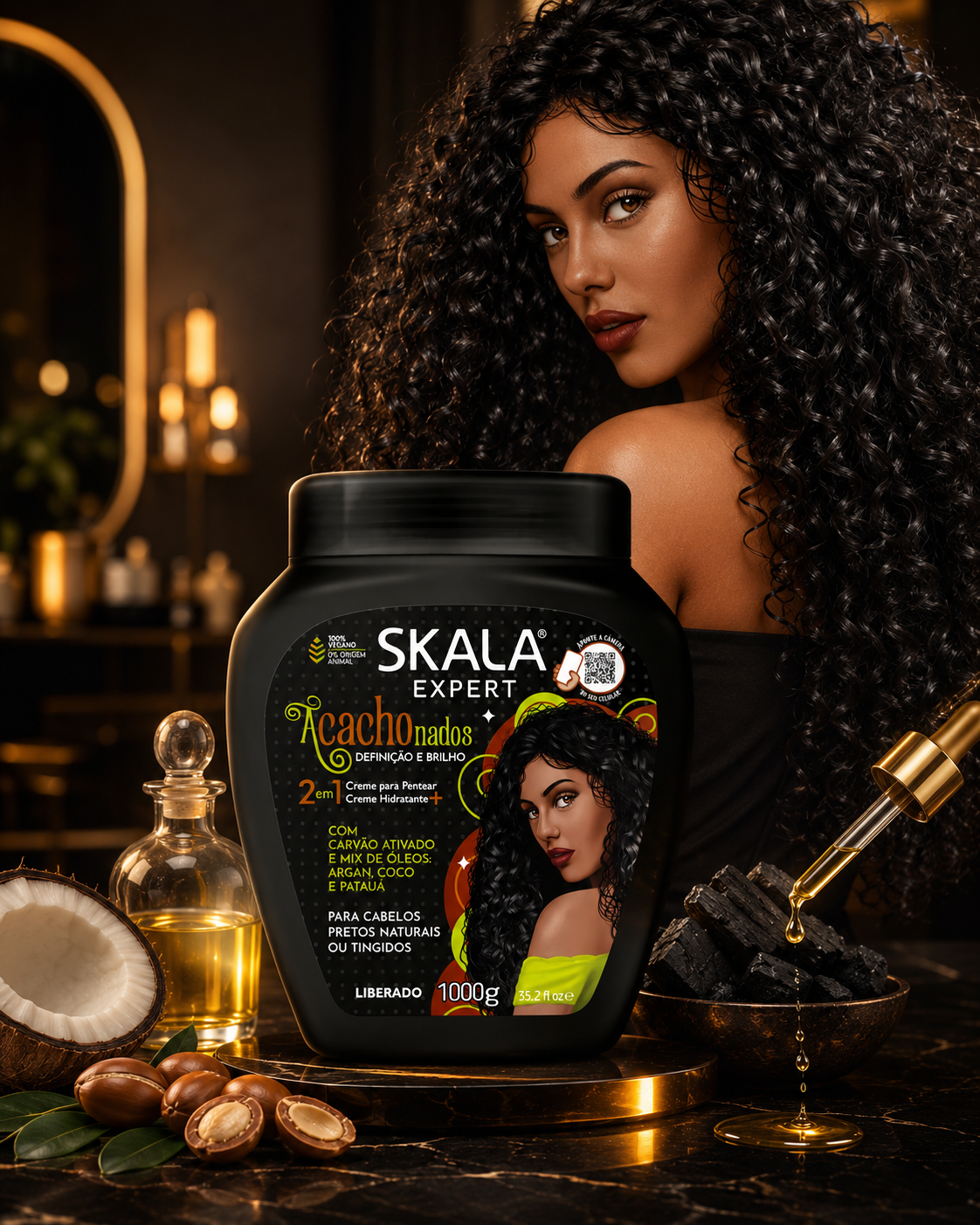SKALA CREMA DE TRATAMIENTO 2 EN 1 HIDRATACION Y BRILLO CABELLOS CRESPOS NUTRIDOS 1000 ML