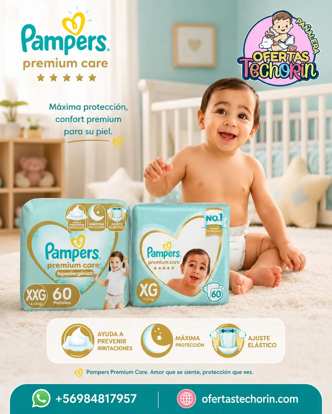 PAMPERS PREMIUM CARE MALETA  ELIGE TALLA